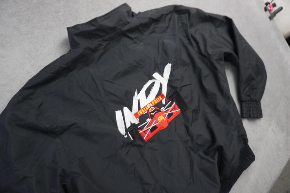 Vintage Indianapolis Motor Speedway Jacket Mens Large Black Indy Racing 500